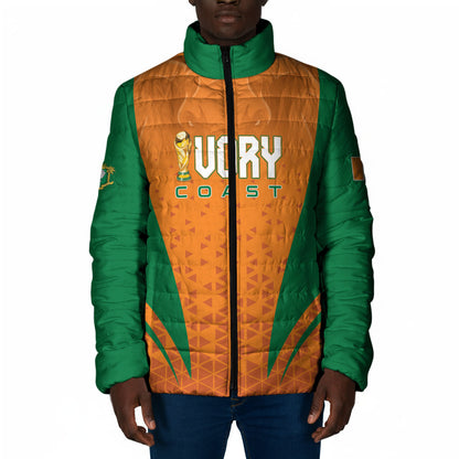 Custom Ivory Coast 2026 World Football Padded Jacket Elephants Go Champions