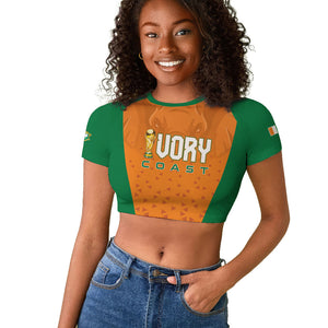 Custom Ivory Coast 2026 World Football Raglan Cropped T shirt Elephants Go Champions
