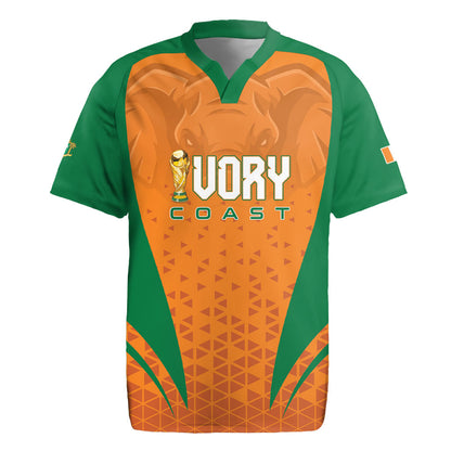 Custom Ivory Coast 2026 World Football Rugby Jersey Elephants Go Champions