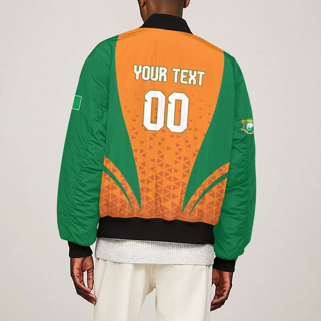 Custom Ivory Coast 2026 World Football Sleeve Zip Bomber Jacket Elephants Go Champions