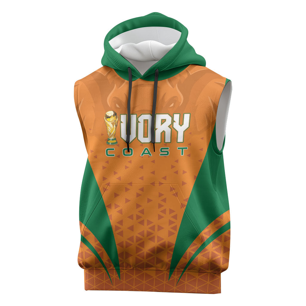 Custom Ivory Coast 2026 World Football Sleeveless Hoodie Elephants Go Champions