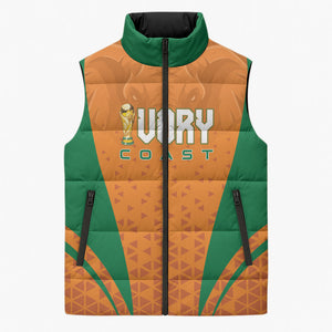 Custom Ivory Coast 2026 World Football Sleeveless Puffer Jacket Elephants Go Champions