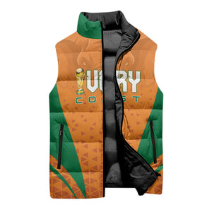 Custom Ivory Coast 2026 World Football Sleeveless Puffer Jacket Elephants Go Champions