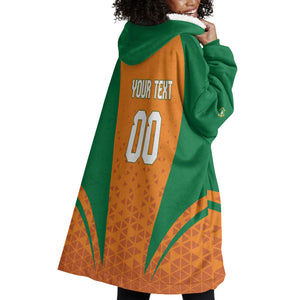 Custom Ivory Coast 2026 World Football Wearable Blanket Hoodie Elephants Go Champions