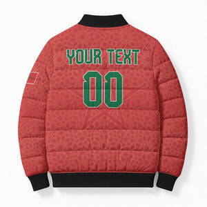 Custom Morocco 2026 World Football Bomber Puffer Jacket Atlas Lions Go Champions