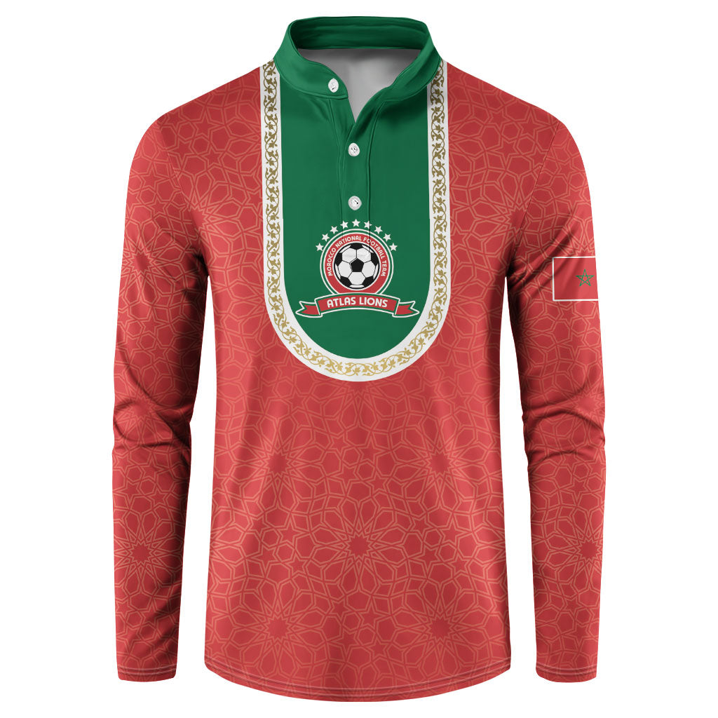Custom Morocco 2026 World Football Button Sweatshirt Atlas Lions Go Champions