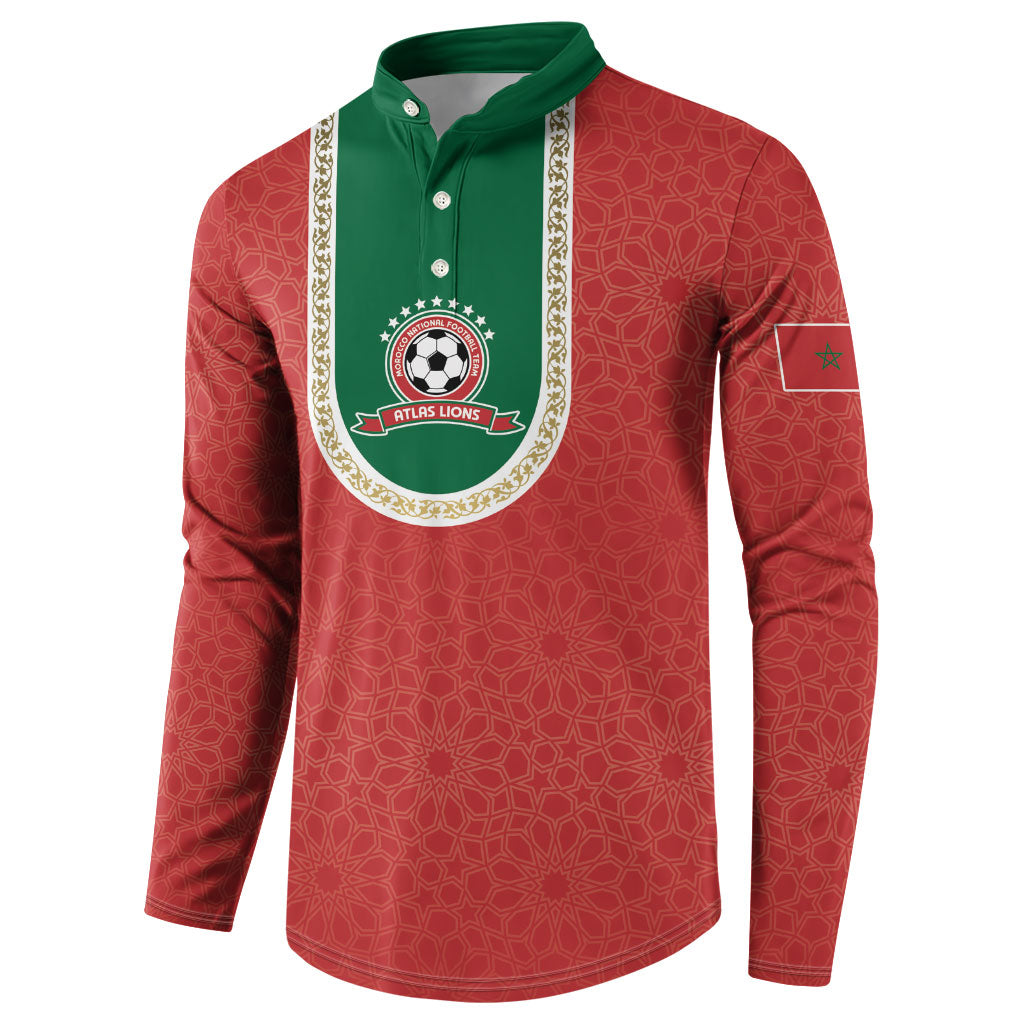 Custom Morocco 2026 World Football Button Sweatshirt Atlas Lions Go Champions