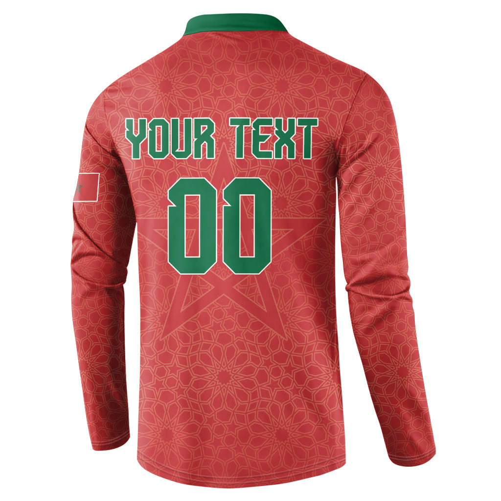 Custom Morocco 2026 World Football Button Sweatshirt Atlas Lions Go Champions
