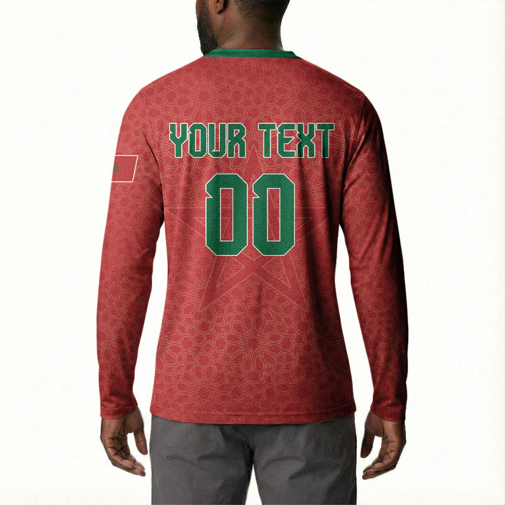 Custom Morocco 2026 World Football Button Sweatshirt Atlas Lions Go Champions