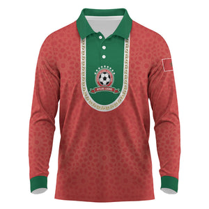 Custom Morocco 2026 World Football Long Sleeve Polo Shirt Atlas Lions Go Champions