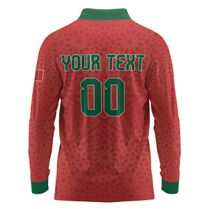 Custom Morocco 2026 World Football Long Sleeve Polo Shirt Atlas Lions Go Champions