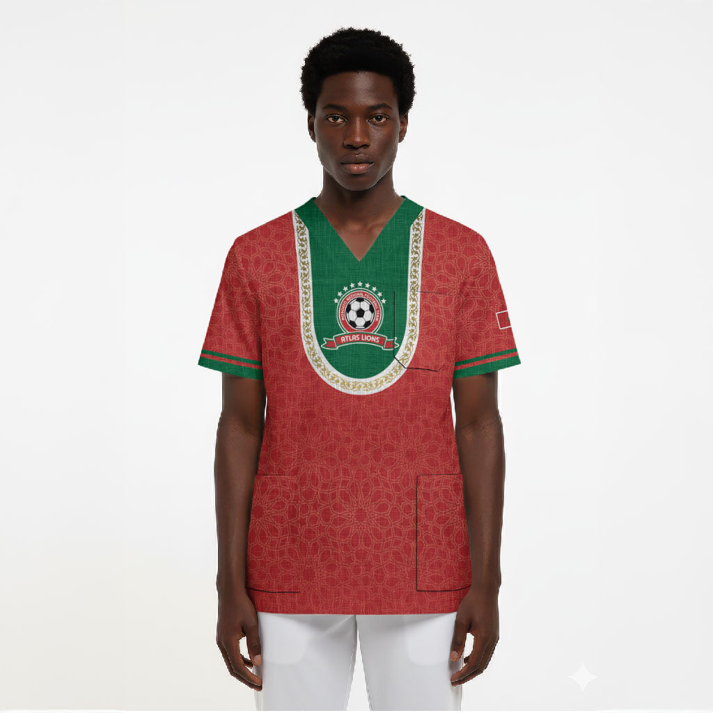 Custom Morocco 2026 World Football Scrub Top Atlas Lions Go Champions
