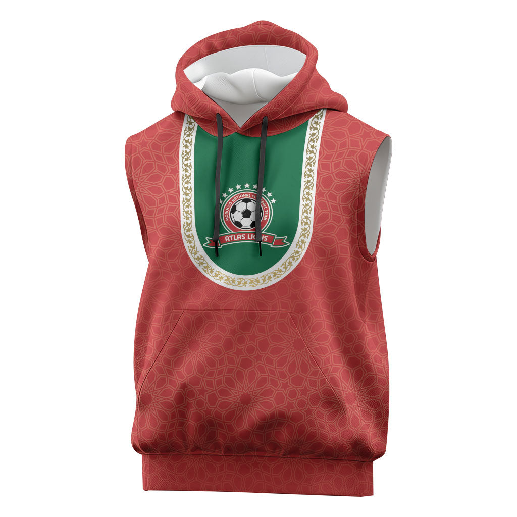 Custom Morocco 2026 World Football Sleeveless Hoodie Atlas Lions Go Champions