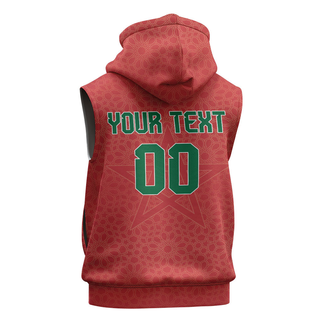 Custom Morocco 2026 World Football Sleeveless Hoodie Atlas Lions Go Champions