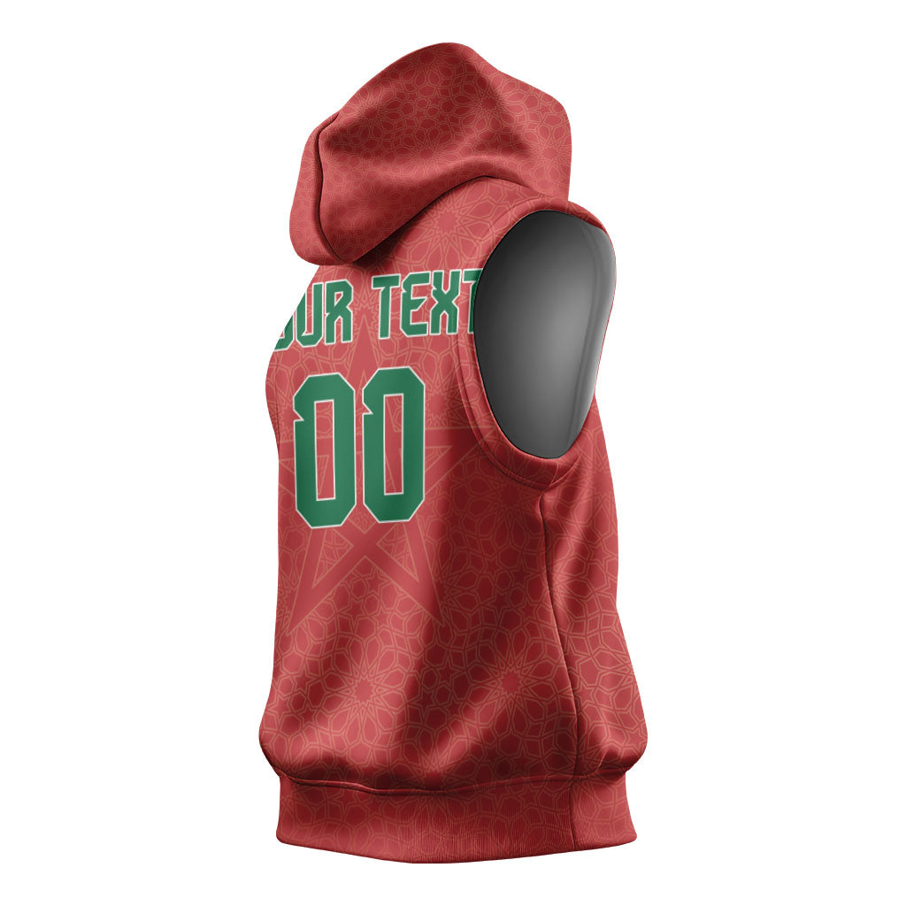 Custom Morocco 2026 World Football Sleeveless Hoodie Atlas Lions Go Champions