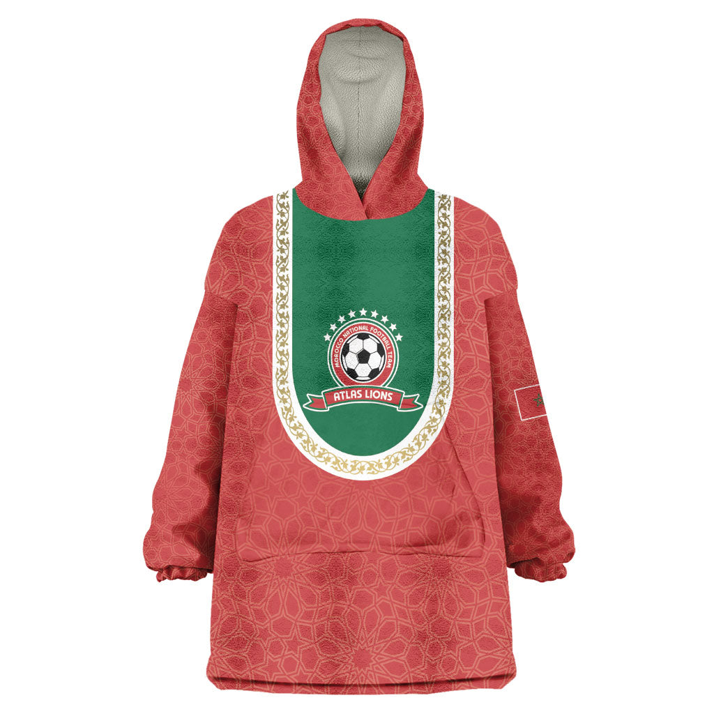 Custom Morocco 2026 World Football Wearable Blanket Hoodie Atlas Lions Go Champions