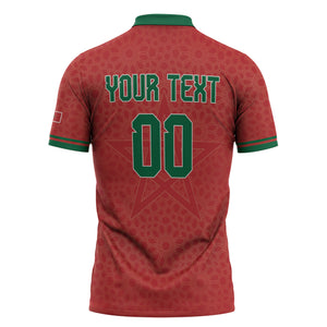 Custom Morocco 2026 World Football Zipper Polo Shirt Atlas Lions Go Champions