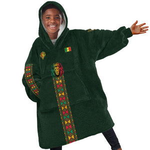 Custom Senegal 2026 World Football Kid Wearable Blanket Hoodie Lions of Teranga Go Champions
