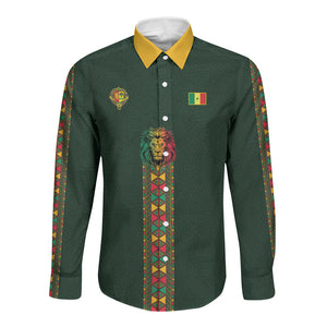 Custom Senegal 2026 World Football Long Sleeve Button Shirt Lions of Teranga Go Champions