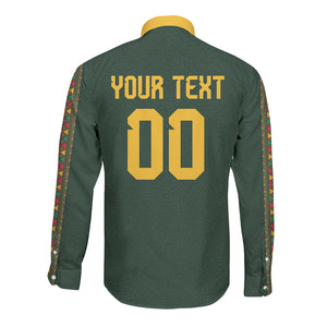 Custom Senegal 2026 World Football Long Sleeve Button Shirt Lions of Teranga Go Champions