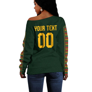 Custom Senegal 2026 World Football Off Shoulder Sweater Lions of Teranga Go Champions
