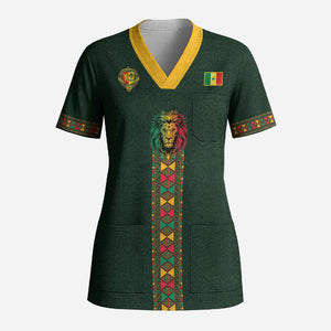 Custom Senegal 2026 World Football Scrub Top Lions of Teranga Go Champions