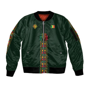 Custom Senegal 2026 World Football Sleeve Zip Bomber Jacket Lions of Teranga Go Champions