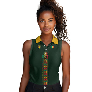 Custom Senegal 2026 World Football Women Sleeveless Polo Shirt Lions of Teranga Go Champions