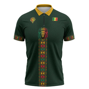 Custom Senegal 2026 World Football Zipper Polo Shirt Lions of Teranga Go Champions