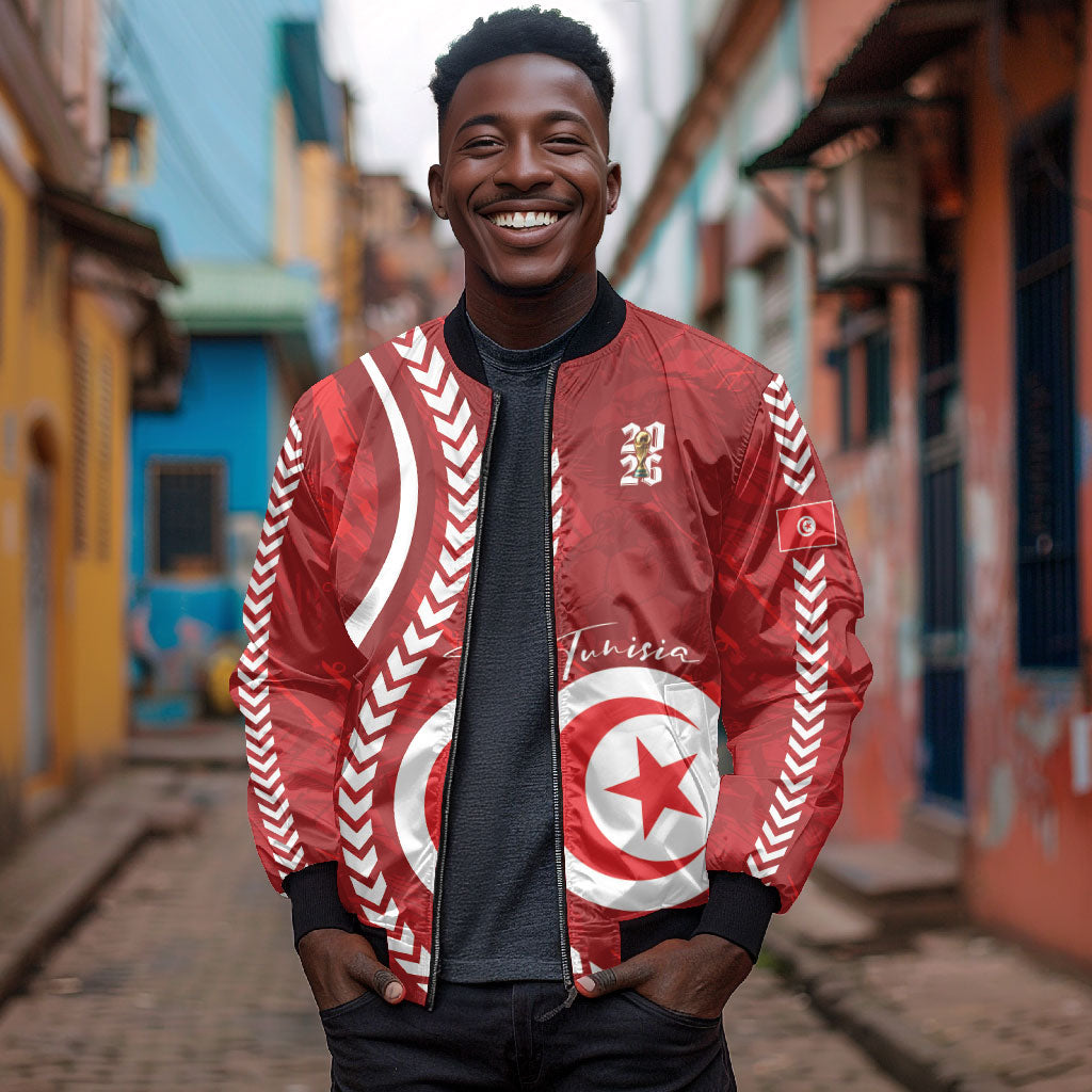 Custom Tunisia 2026 World Football Bomber Jacket Eagles of Carthage Go Champions