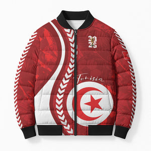Custom Tunisia 2026 World Football Bomber Puffer Jacket Eagles of Carthage Go Champions