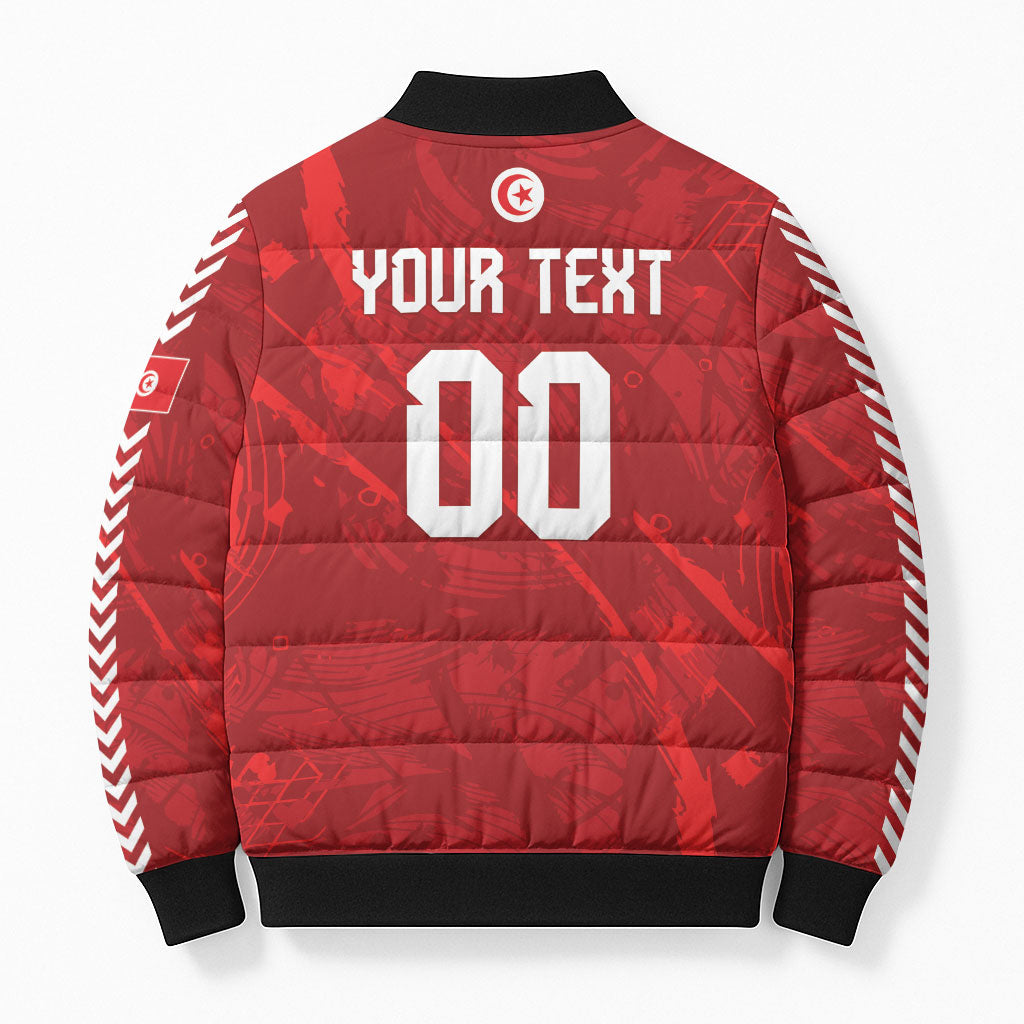 Custom Tunisia 2026 World Football Bomber Puffer Jacket Eagles of Carthage Go Champions