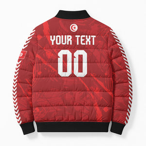Custom Tunisia 2026 World Football Bomber Puffer Jacket Eagles of Carthage Go Champions