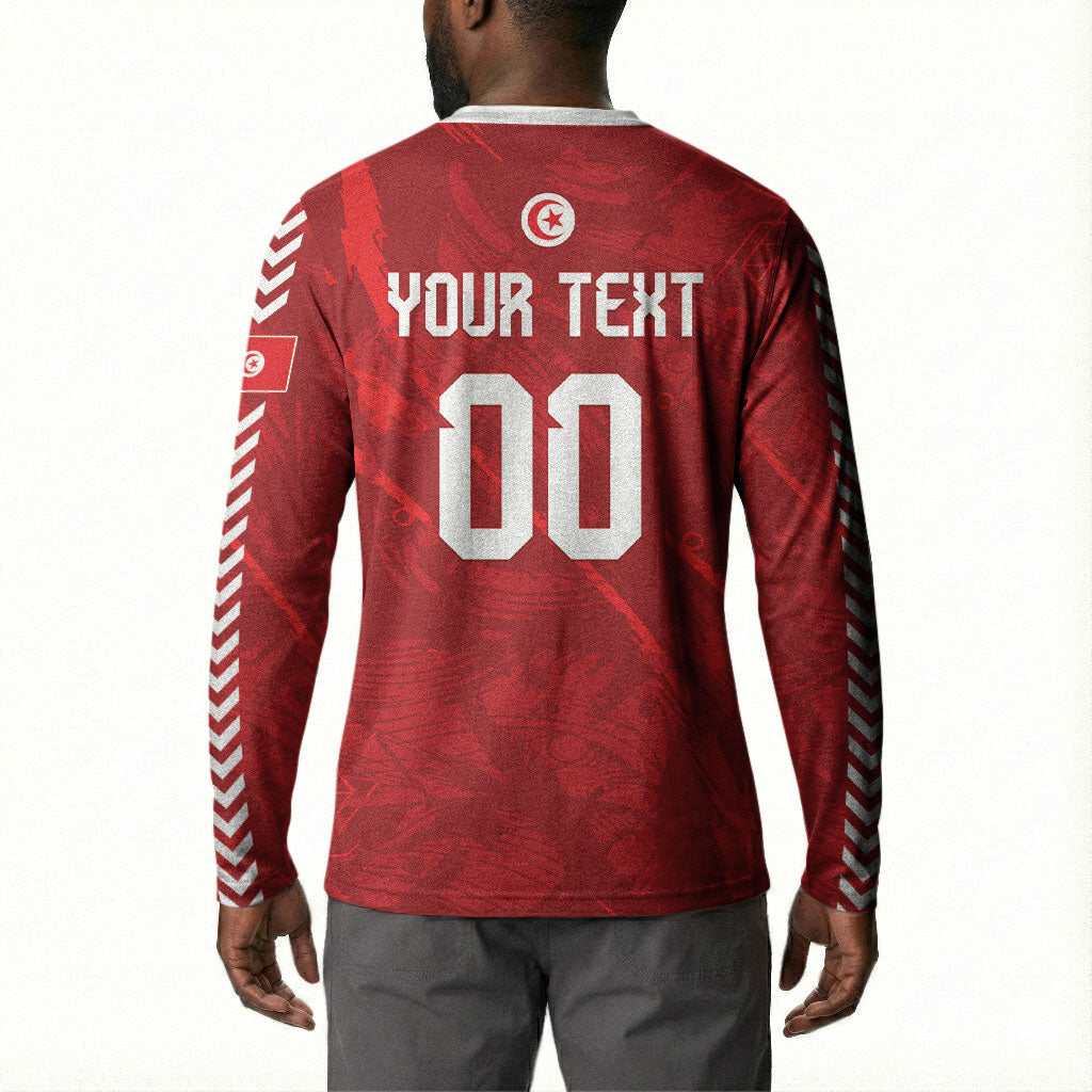 Custom Tunisia 2026 World Football Button Sweatshirt Eagles of Carthage Go Champions
