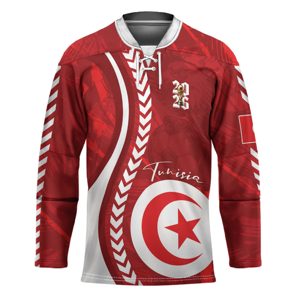 Custom Tunisia 2026 World Football Hockey Jersey Eagles of Carthage Go Champions