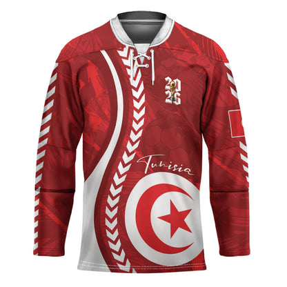 Custom Tunisia 2026 World Football Hockey Jersey Eagles of Carthage Go Champions