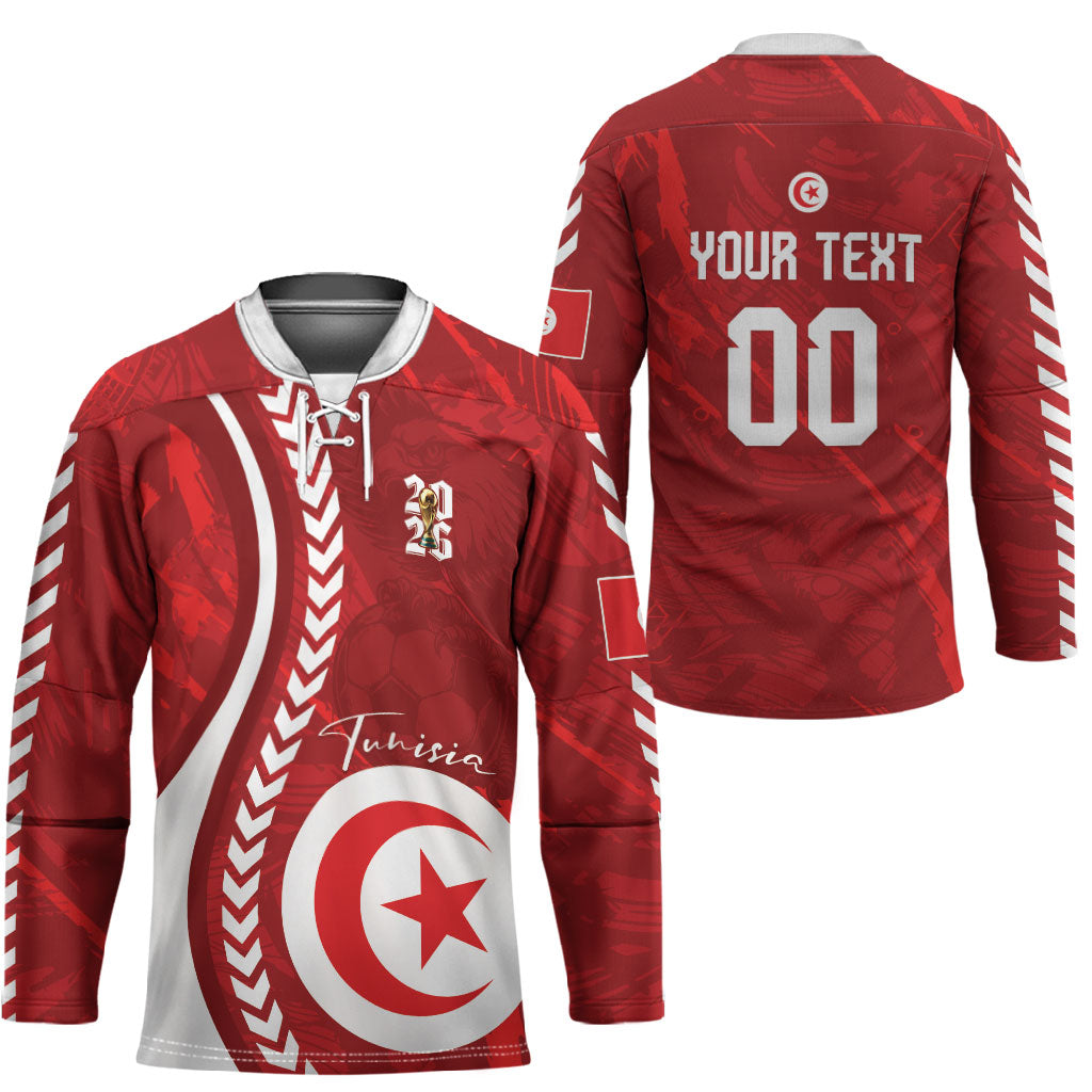 Custom Tunisia 2026 World Football Hockey Jersey Eagles of Carthage Go Champions