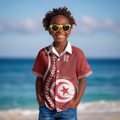Custom Tunisia 2026 World Football Kid Hawaiian Shirt Eagles of Carthage Go Champions