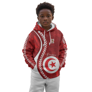 Custom Tunisia 2026 World Football Kid Hoodie Eagles of Carthage Go Champions