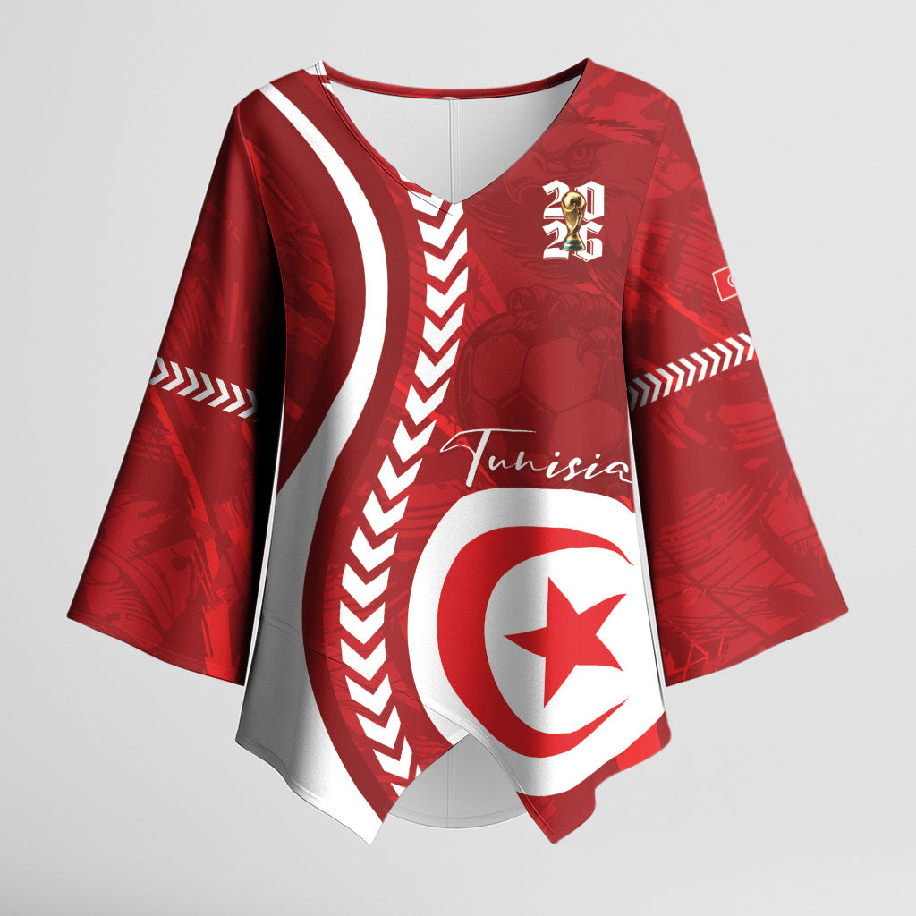 Custom Tunisia 2026 World Football Kimono Sleeve Blouse Eagles of Carthage Go Champions