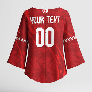 Custom Tunisia 2026 World Football Kimono Sleeve Blouse Eagles of Carthage Go Champions