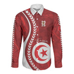 Custom Tunisia 2026 World Football Long Sleeve Button Shirt Eagles of Carthage Go Champions