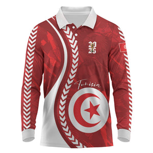 Custom Tunisia 2026 World Football Long Sleeve Polo Shirt Eagles of Carthage Go Champions