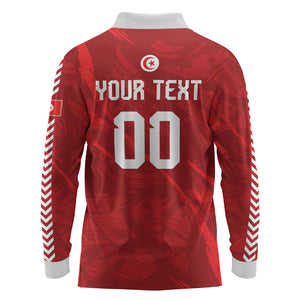 Custom Tunisia 2026 World Football Long Sleeve Polo Shirt Eagles of Carthage Go Champions