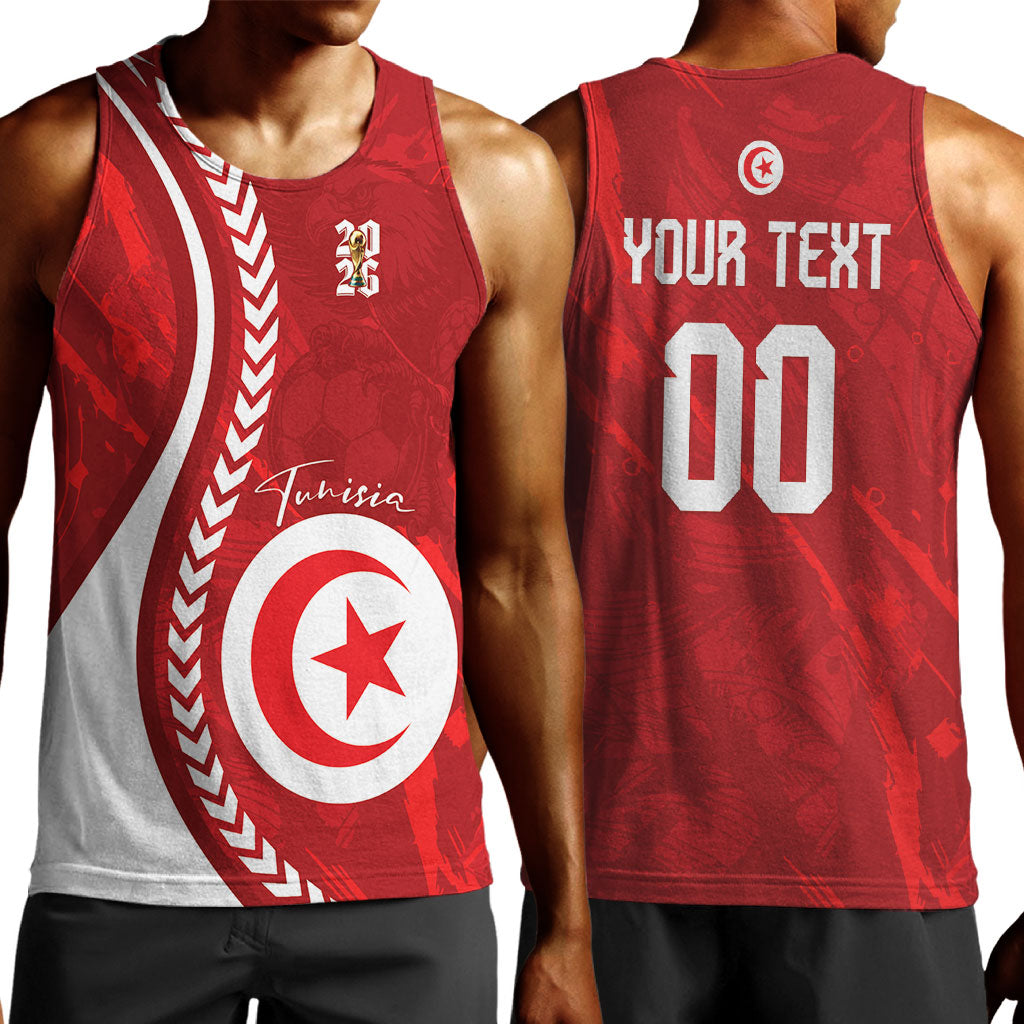 Custom Tunisia 2026 World Football Men Tank Top Eagles of Carthage Go Champions