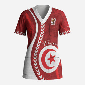 Custom Tunisia 2026 World Football Scrub Top Eagles of Carthage Go Champions