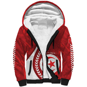 Custom Tunisia 2026 World Football Sherpa Hoodie Eagles of Carthage Go Champions