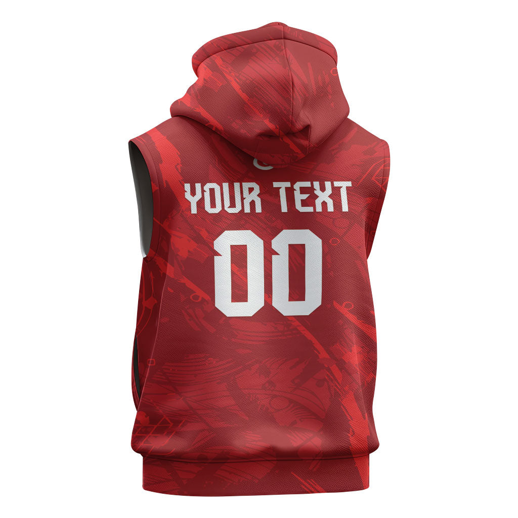 Custom Tunisia 2026 World Football Sleeveless Hoodie Eagles of Carthage Go Champions