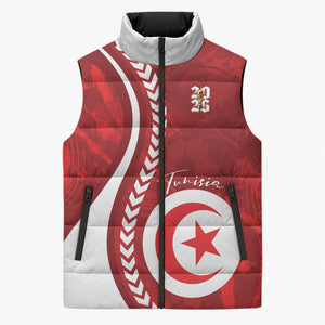Custom Tunisia 2026 World Football Sleeveless Puffer Jacket Eagles of Carthage Go Champions