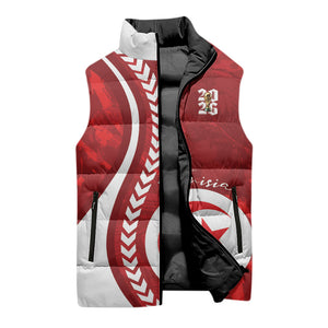 Custom Tunisia 2026 World Football Sleeveless Puffer Jacket Eagles of Carthage Go Champions